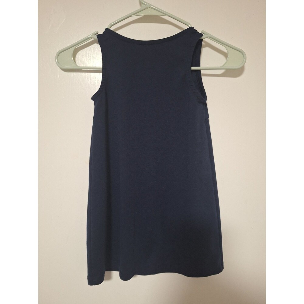 Childrens Place Girls Sleeveless Empire Waist Dress Navy Blue Knit Size XS 4 - Picture 3 of 4